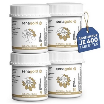 Schüssler Salze Stoffwechsel-Kur Nr. 4, 8, 9, 10 je 400 Tabletten